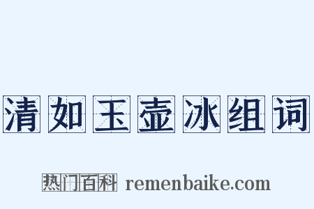 清如玉壶冰组词是什么意思的图片
